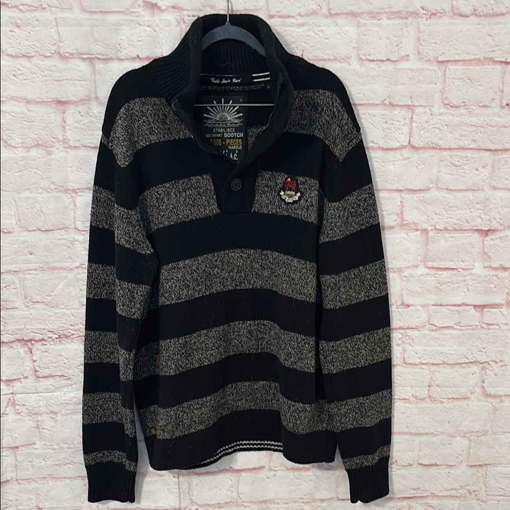 Scotch & Soda wool blend half zip/button up sweater